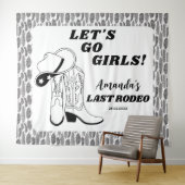 Letzte Rodeo Western Cowgirl Junggeselinnen-Abschi Wandteppich (Beispiel (Horizontal))