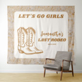 Letzte Rodeo Western Cowgirl Junggeselinnen-Abschi Wandteppich (Beispiel (Horizontal))