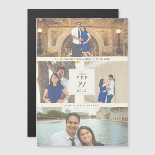 Letzte Schwangerschaftsankündigung Magneteinladung (Vorne/Hinten)