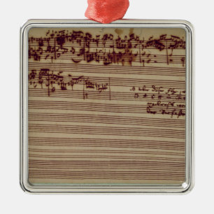 Letzte Seite der Kunst von Fugue, 1740s Silbernes Ornament