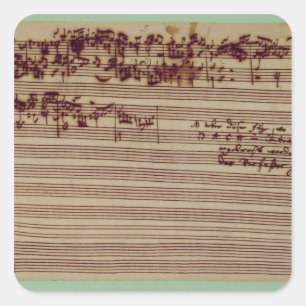 Letzte Seite von The Art of Fugue, 1740er Quadratischer Aufkleber