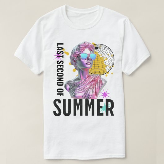 Letzte Sekunde Retro Vaporwave Statue T-Shirt (Design vorne)