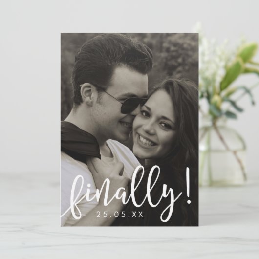 Letzte Skript-Schriftart-Overlay-Save the Date-Kar Save The Date (Stehend Vorderseite)