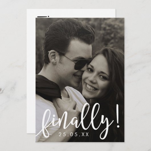 Letzte Skript-Schriftart-Overlay-Save the Date-Kar Save The Date (Vorne/Hinten)