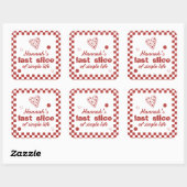 Letzte Slice Pizza Bachelorette Wochenende Gastges Quadratischer Aufkleber (Blatt)