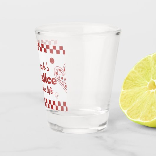 Letzte Slice Single Life Pizza Bach Shot glass Schnapsglas (Rechts)