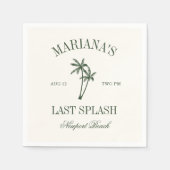 Letzte Splash Beach Palms Bachelorette Serviette (Vorderseite)