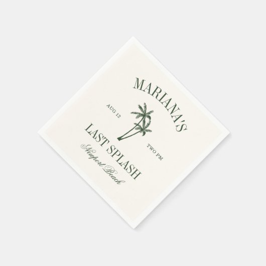 Letzte Splash Beach Palms Bachelorette Serviette (Ecke)