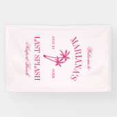 Letzte Splash Beach Palms Hot Pink Bachelorette Banner (Horizontal)