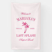 Letzte Splash Beach Palms Hot Pink Bachelorette Banner (Vertikal)