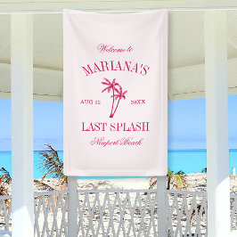 Letzte Splash Beach Palms Hot Pink Bachelorette Banner