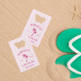 Letzte Splash Beach Palms Hot Pink Bachelorette Geldbeutel Flaschenöffner
