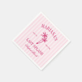 Letzte Splash Beach Palms Hot Pink Bachelorette Serviette (Ecke)