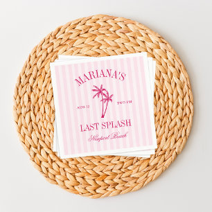 Letzte Splash Beach Palms Hot Pink Bachelorette Serviette