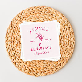 Letzte Splash Beach Palms Hot Pink Bachelorette Serviette