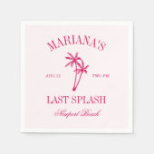 Letzte Splash Beach Palms Hot Pink Bachelorette Serviette (Vorderseite)