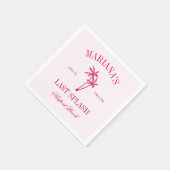 Letzte Splash Beach Palms Hot Pink Bachelorette Serviette (Ecke)