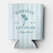 Letzte Splash Blue Aquamarin Palms Bachelorette Dosenkühler (Vorderseite)