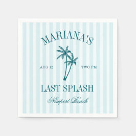 Letzte Splash Blue Aquamarin Palms Bachelorette Serviette
