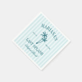 Letzte Splash Blue Aquamarin Palms Bachelorette Serviette (Ecke)