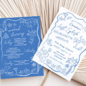 Letzte Splash Hand gezogen Beach Weekend Bachelore Einladung