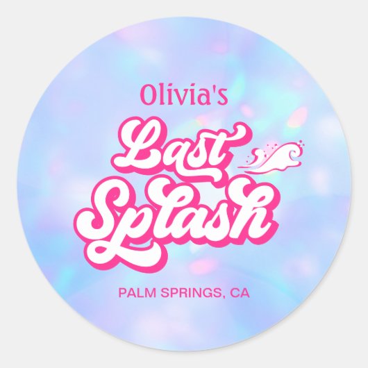 Letzte Splash Pool Bachelorette Runder Aufkleber (Vorderseite)