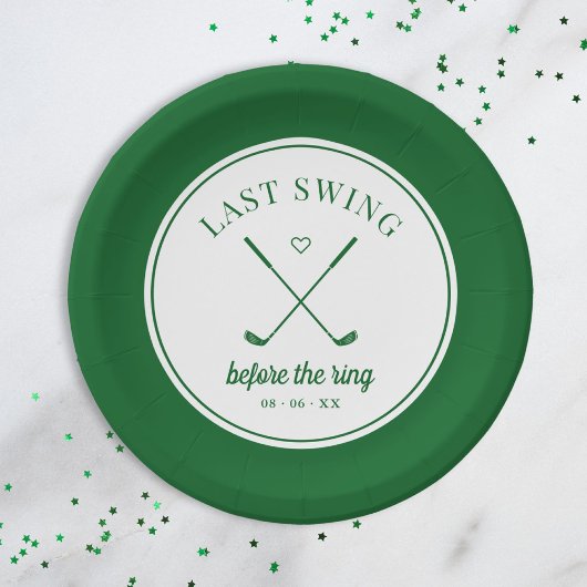 Letzte Swing Golf Bachelorette Pappteller