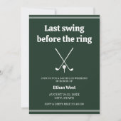 Letzte Swing Golf Stilvolle Bachelor Wochenende To Einladung (Vorderseite)
