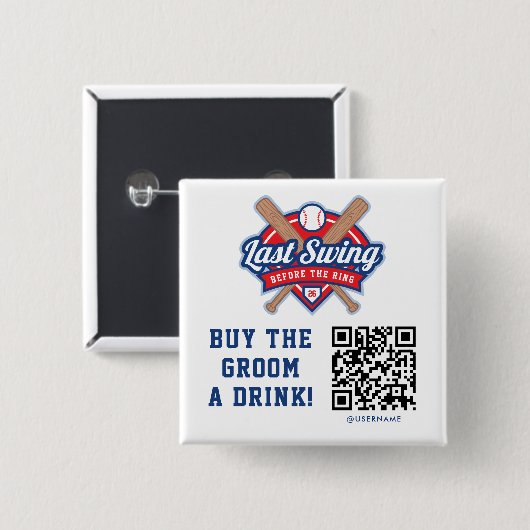Letzte Swing Kaufen Sie einen Drink QR-Code-Button Button (Vorne & Hinten)