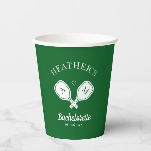 Letzte Swing Pickleball Bachelorette Pappbecher (Vorderseite)