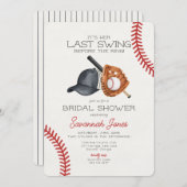 Letzte Swing vor dem Ring-Baseball-Brautparty Einladung (Vorne/Hinten)