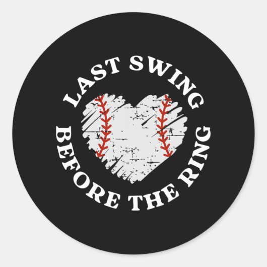 Letzte Swing vor dem Ring Baseball Bride Bachelor Runder Aufkleber (Vorderseite)