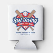 Letzte Swing vor dem Ring Baseball Dosenkühler (Rückseite)