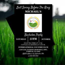 Letzte Swing vor dem Ring | Golf Bachelor Party Einladung