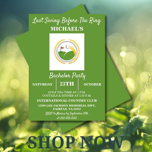 Letzte Swing vor dem Ring | Golf Bachelor Party Einladung
