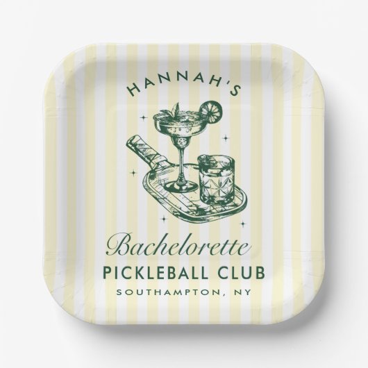 Letzte Swing vor dem Ring Pickleball Bach Weekend Pappteller (Vorderseite)