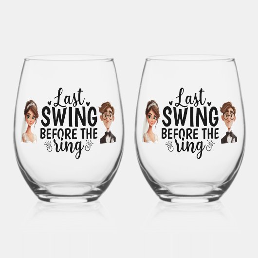 Letzte Swing vor dem Ring Weinglas Ohne Stiel (Vorderseite)
