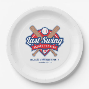 Letzte Swing vor der Baseball Bachelor-Party Pappteller