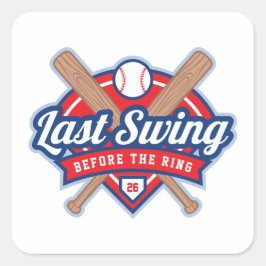 Letzte Swing vor der Baseball Bachelor-Party Quadratischer Aufkleber