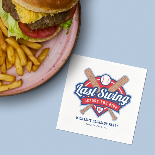 Letzte Swing vor der Baseball Bachelor-Party Serviette