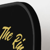 Letzte Swing vor der Ring Black and Gold Hochzeit Pickleball Schläger (Linke Seite)