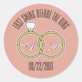 Letzte Swing vor der Ringbachelorette Dusty-Rose Runder Aufkleber (Vorderseite)
