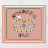 Letzte Swing vor der Ringbachelorette Dusty-Rose Schaumweinetikett (Einzelnes Label)