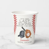 Letzte Swing-Zuhause im Baseball-Brautparty-Dekora Pappbecher (Rückseite)