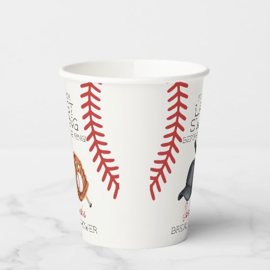 Letzte Swing-Zuhause im Baseball-Brautparty-Dekora Pappbecher (Links)