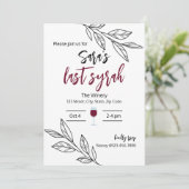Letzte Syrah I Bridal Dusche Einladung (Stehend Vorderseite)