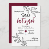 Letzte Syrah I Bridal Dusche Einladung (Vorne/Hinten)