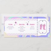 Letzte Tanzdisco Bachelorette Wochenende Einladung (Rückseite)