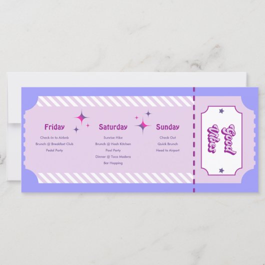 Letzte Tanzdisco Bachelorette Wochenende Einladung (Rückseite)