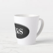 Letzte Tasse - Schwarzes Oval mit Initialen (Rechte Ecke)